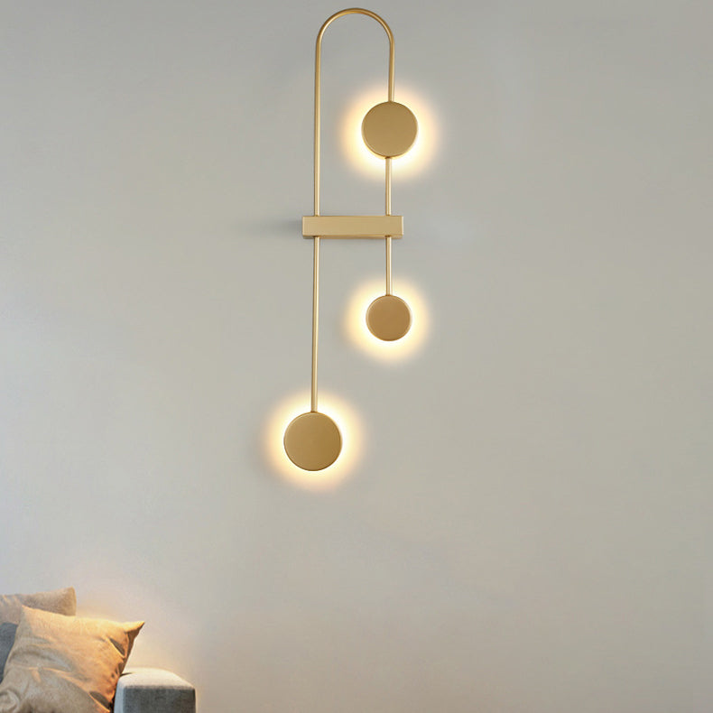 Applique murale LED en métal acrylique géométrique ronde nordique contemporaine pour couloir 