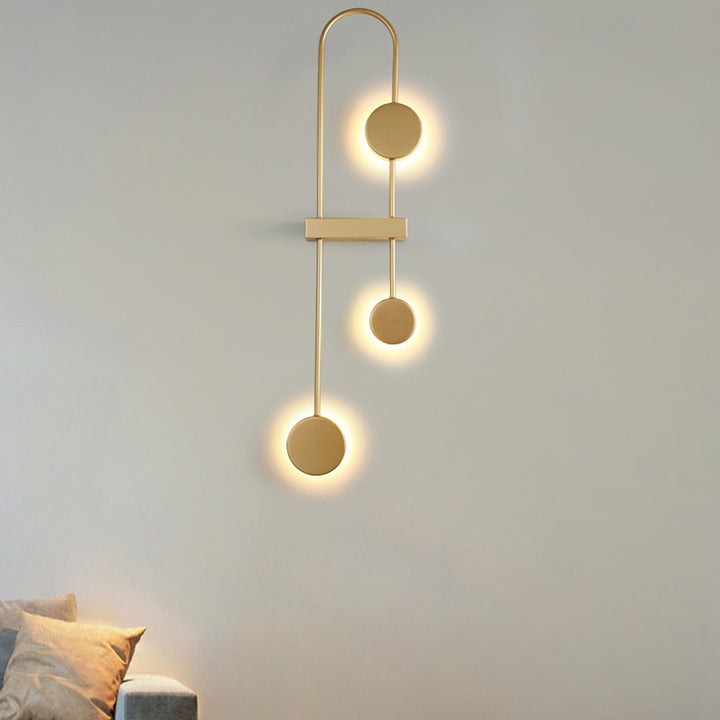 Applique murale LED en métal acrylique géométrique ronde nordique contemporaine pour couloir 