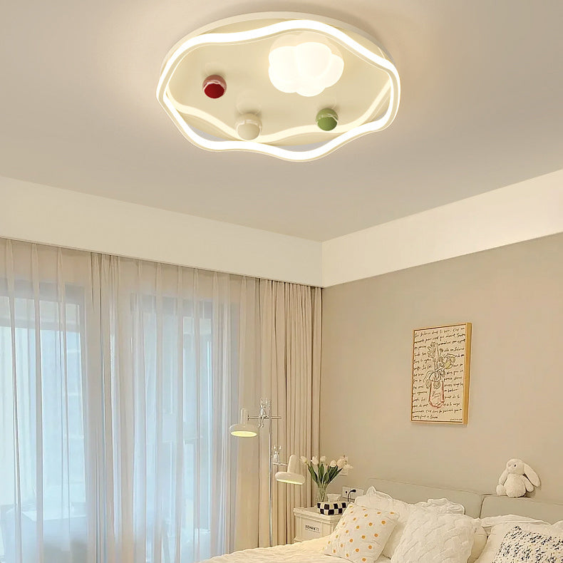 Plafonnier LED rond en fer scandinave contemporain pour salon 