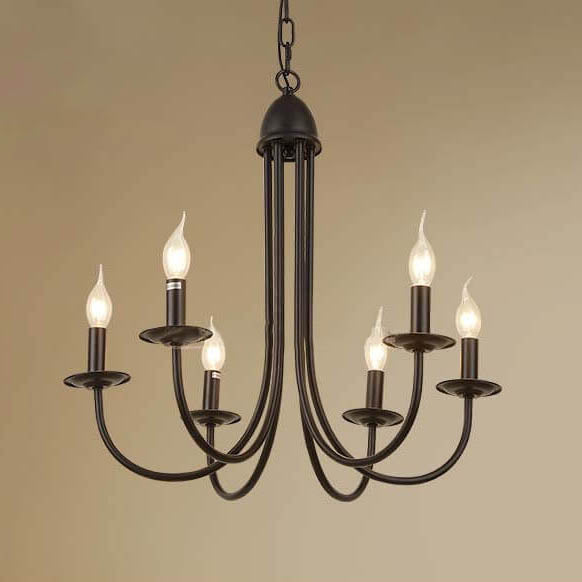 Modern Nordic Minimalist Wrought Iron Curved 6/8-Light Chandelier