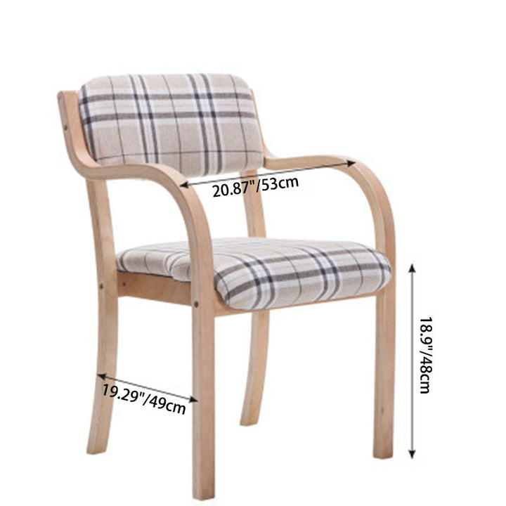 Contemporary Nordic Bentwood Linen Faux Leather Velvet Sponge Square Dining Chair Backrest Armrest For Dining Room