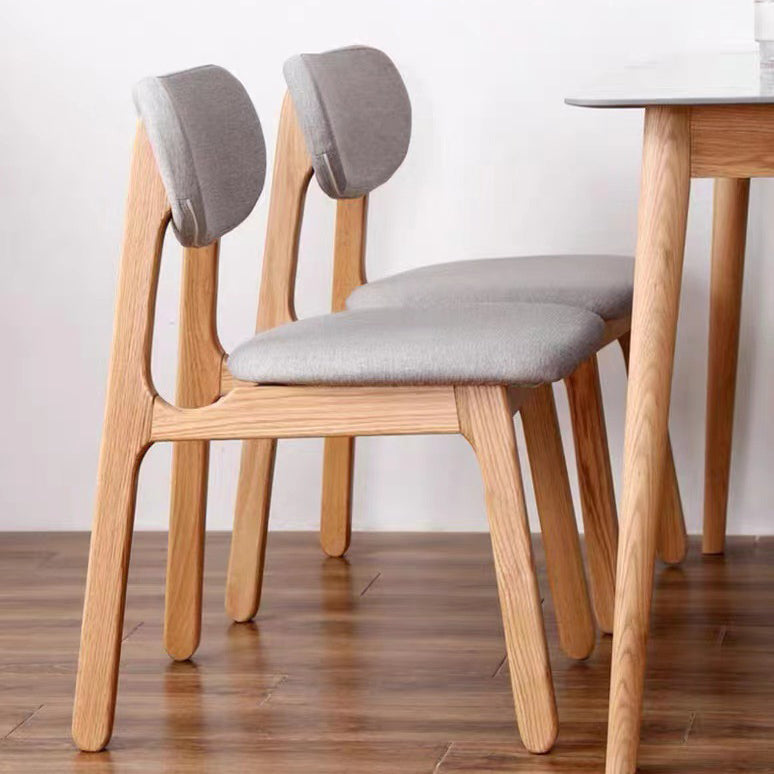 Chaise de salle à manger carrée en tissu bois éponge à simplicité moderne avec dossier pour salle à manger 