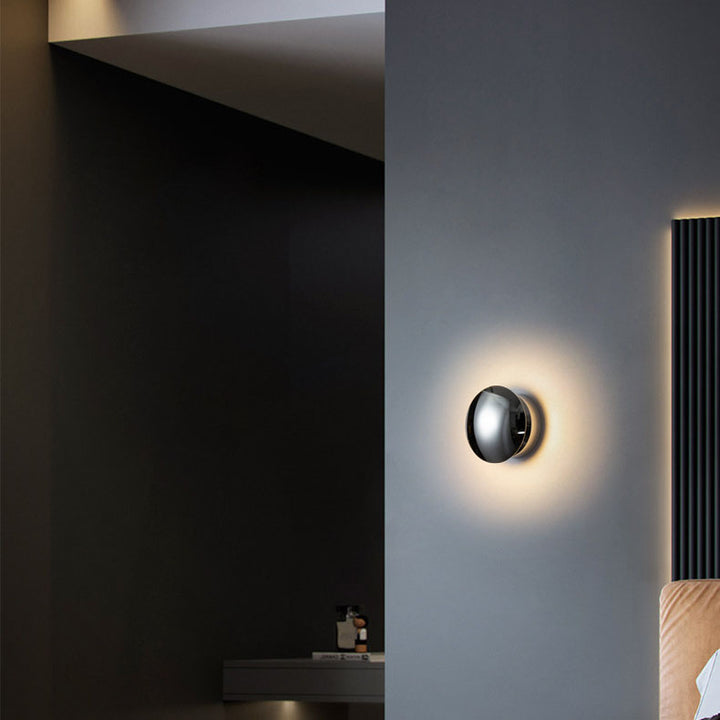 Moderne minimalistische kugelförmige galvanisierte Aluminium-LED-Wandleuchte 