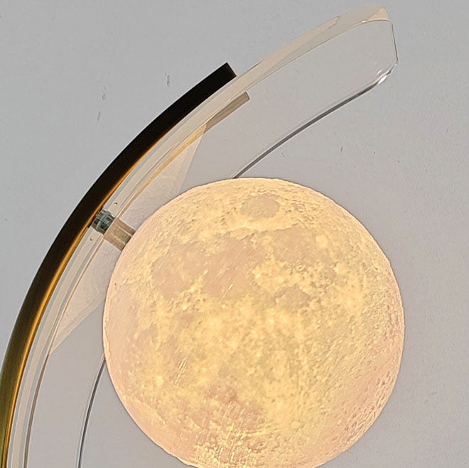 Lámpara de Mesa Moderna Minimalista Curva Luna Hierro Acrílico de 1 Luz 
