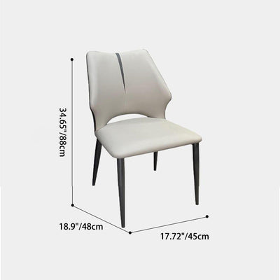 Zeitgenössischer Luxus Esszimmerstuhl aus quadratischem Mikrofaserleder und Karbonstahl mit Rückenlehne für das Esszimmer 