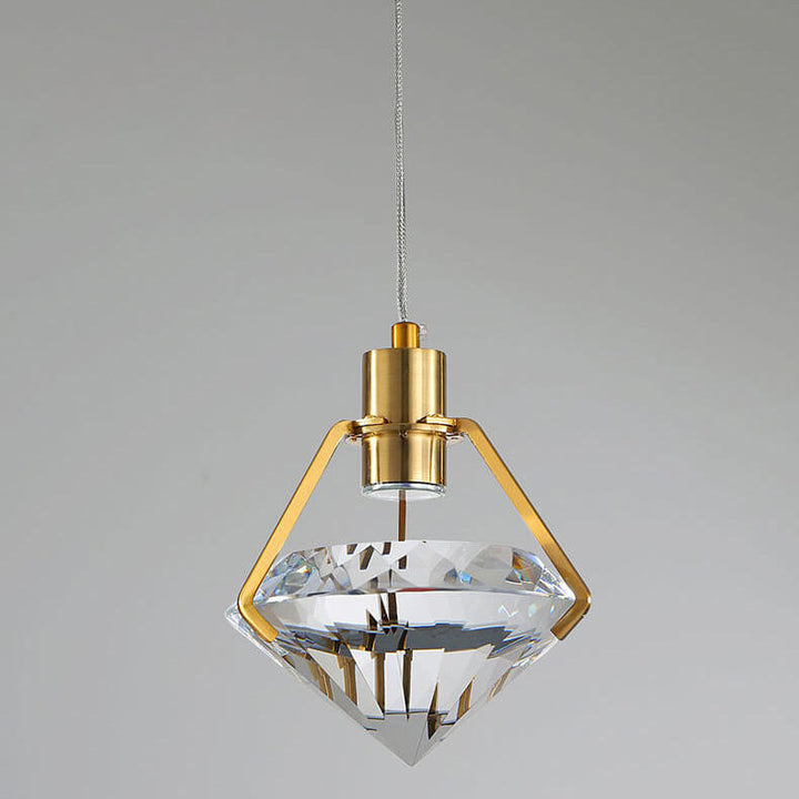 Moderne minimalistische Diamant Eisen Kristall 1-Licht Pendelleuchte für das Schlafzimmer 