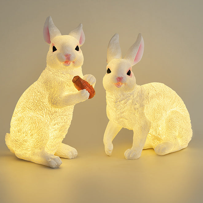 Modern Art Deco Solar Waterproof Resin Rabbit Carrot LED Landscape Lighting Outdoor Light For Garden