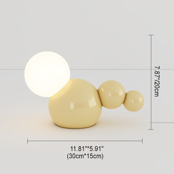 Lampe de table contemporaine nordique en forme de globe en fer géométrique crème acrylique à 1 lumière pour bureau à domicile 