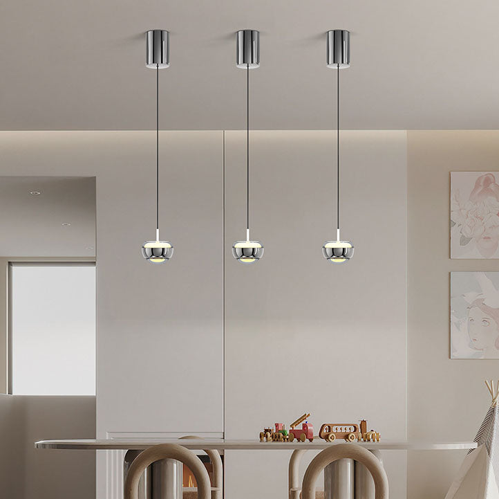 Modern Simplicity Iron Aluminum Semicircle LED Pendant Light For Living Room