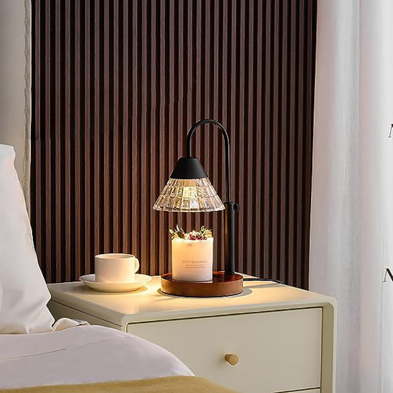 Lampe de Table à Cire Fondue Aroma 1 Lumière en Verre Métal Cône Relevable Minimaliste Moderne Pour Chambre 