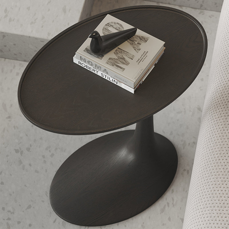 Modern Minimalist Oval Ash Wood End Table For Living Room