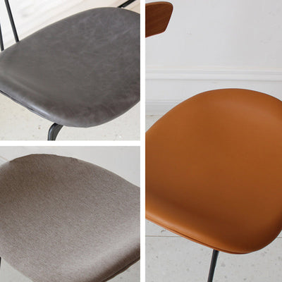 Chaise de salle à manger contemporaine en fourmi industrielle, bois, armature en cuir, tissu, éponge avec dossier pour salle à manger 