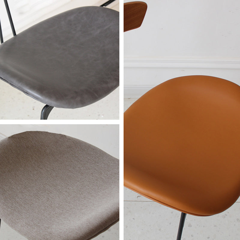 Chaise de salle à manger contemporaine en fourmi industrielle, bois, armature en cuir, tissu, éponge avec dossier pour salle à manger 