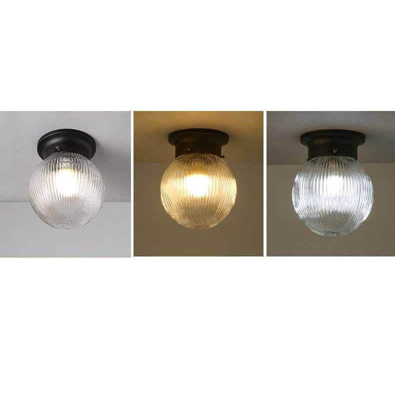Modern Minimalist Glass Sphere 1-Light Semi-Flush Mount Ceiling Light