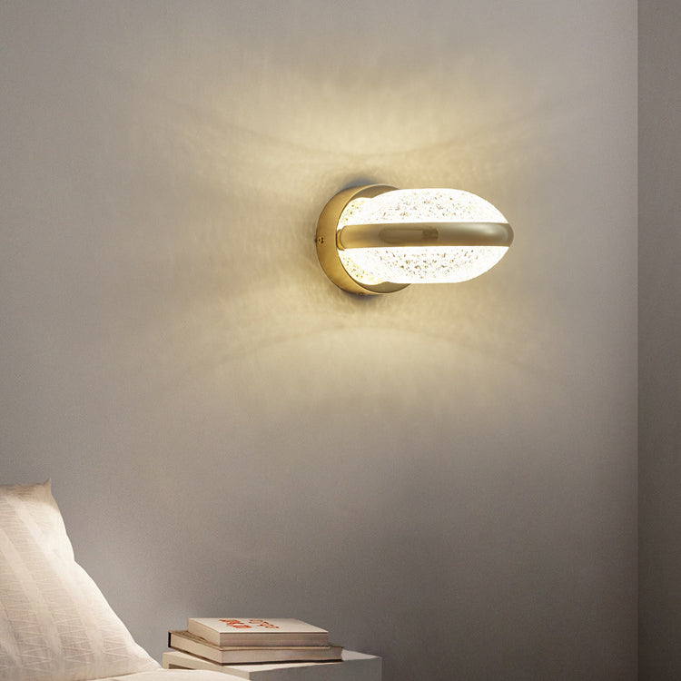 Modern Luxury Iron PMMA Elliptical Round LED Wall Sconce Lamp For Hallway