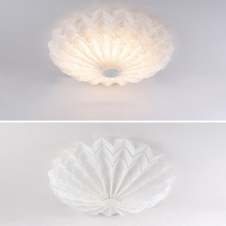 Plafonnier LED rond imprimé en acrylique fer nordique contemporain pour chambre à coucher 