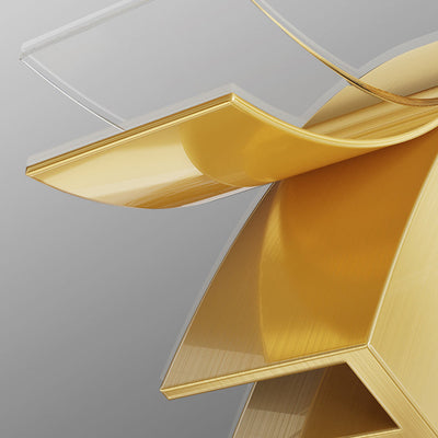 Zeitgenössische Luxus-Vollkupferrahmen Harz Blattgold Tintenmalerei Schatten LED Wandleuchte Lampe für Wohnzimmer 