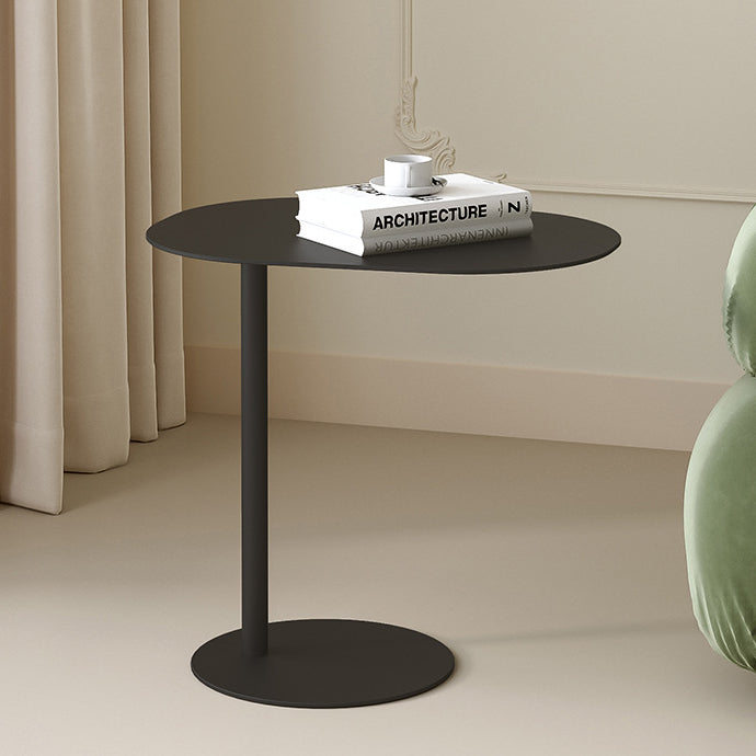 Moderner minimalistischer geometrischer runder Beistelltisch aus Eisen und Kohlenstoffstahl für das Wohnzimmer 