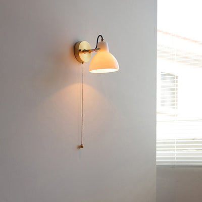 Applique murale en laiton avec verre rond à fil tiré japonais traditionnel 1 lumière pour chambre 