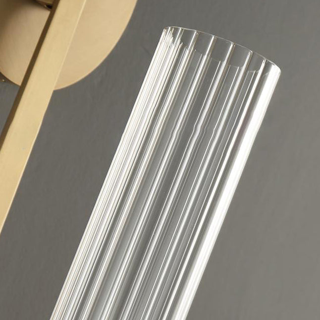 Lámpara Aplique de Pared de 1 Luz con Cilindro de Vidrio de Hierro de Lujo Moderno para Pasillo 