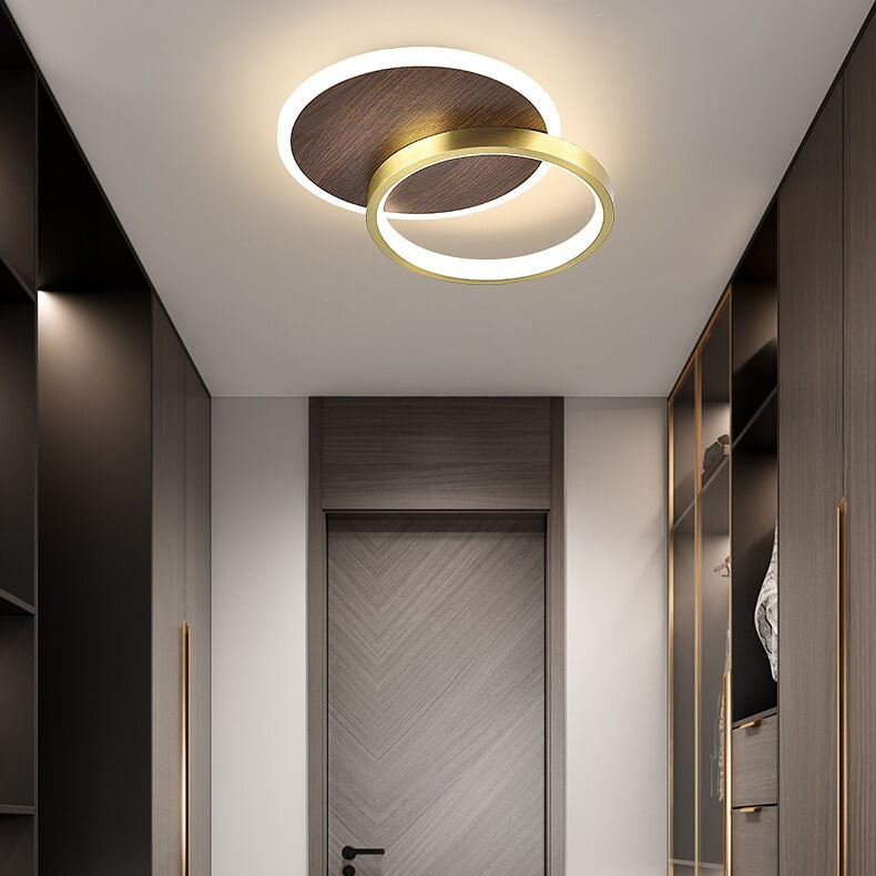 Lumière de Plafond Semi-Encastrée LED Carrée Circulaire en Aluminium Minimaliste Moderne 