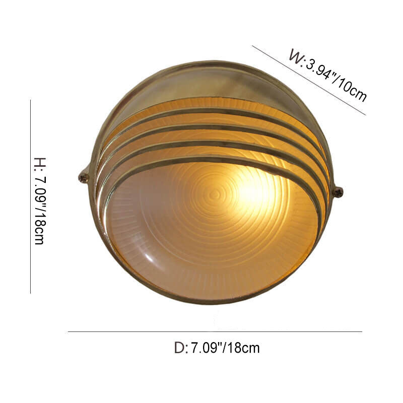 Contemporary Industrial Glass Zinc Alloy Half Round 1-Light Wall Sconce Lamp
