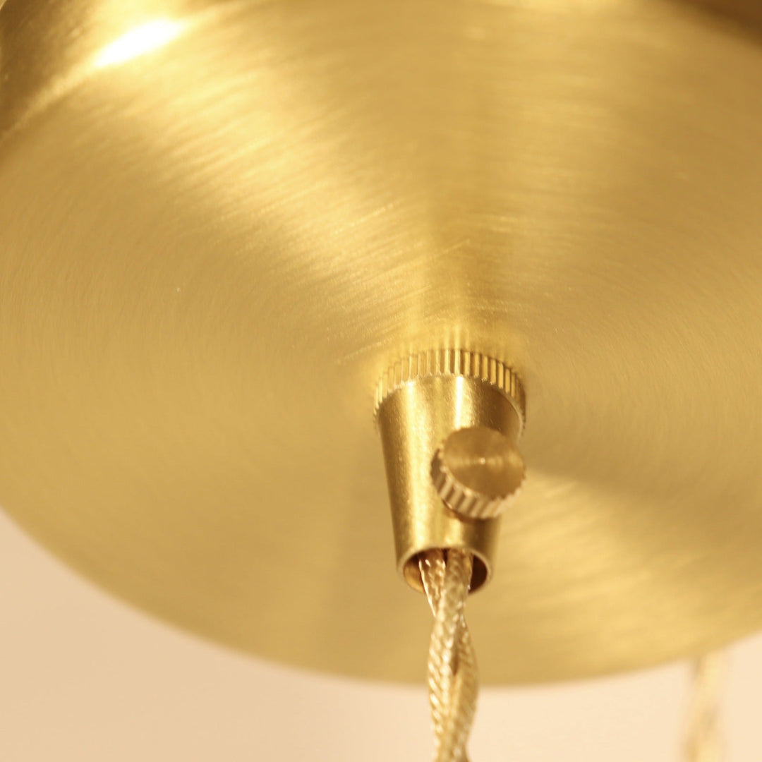 Abat-jour rond en verre plissé traditionnel japonais avec bois, suspension à 1 lumière pour salon 