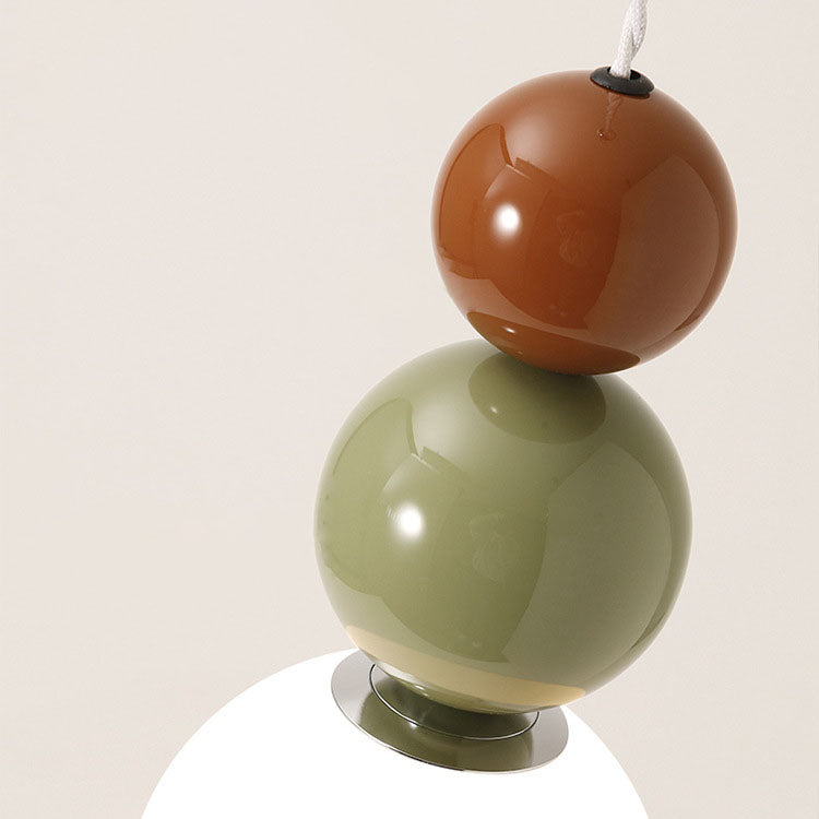 Moderne minimalistische runde Kugel Eisen Glas 1-Licht Pendelleuchte für Schlafzimmer 