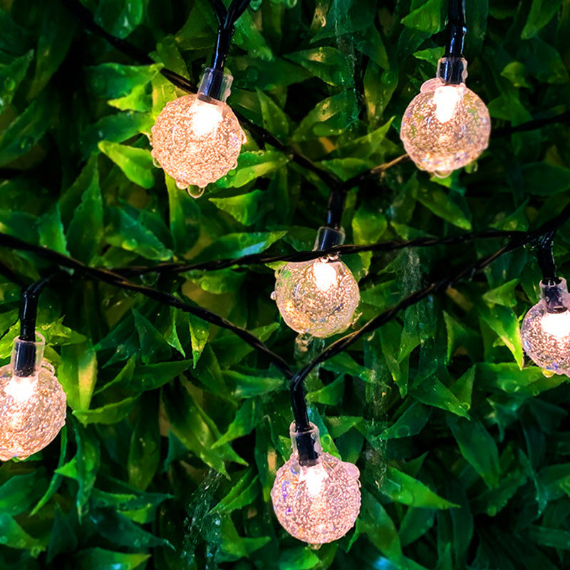 Lumières de guirlande LED modernes Art Déco étanches en PVC solaire en caoutchouc acrylique boule de neige abeille boule de cristal goutte d&