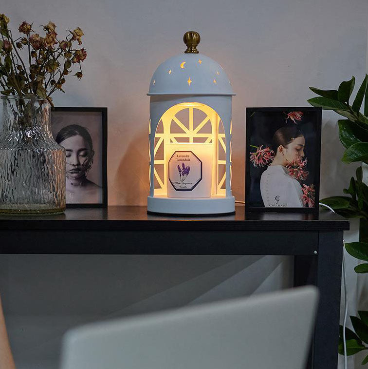 Zeitgenössische kreative Schloss Metall 1-Licht Aroma Schmelzwachs Tischlampe für Schlafzimmer 