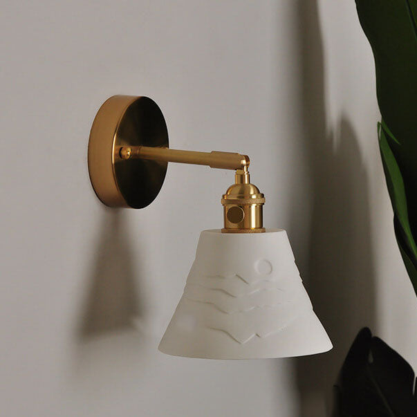 Nordischer minimalistischer Keramik-Wandgemälde-Horn 1-Licht-Wandleuchte 
