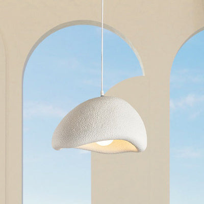 Lámpara colgante de 1 luz con textura de piedra de simulación de resina japonesa tradicional para sala de estar 