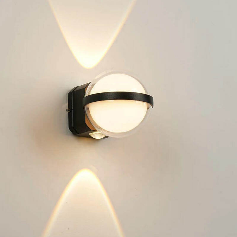 Contemporary Creative Waterproof Round Ball Square Aluminum PC LED Wall Sconce Lamp For Outdoor