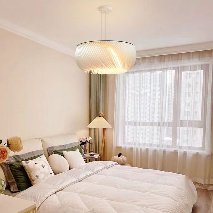 Hardware de linterna plisada de pergamino Wabi-Sabi japonés, luz colgante de 1 luz 