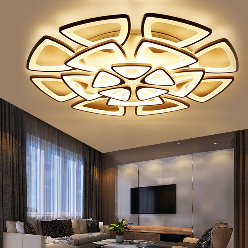 Zeitgenössische kreative Kombination Dreieck Hardware Acryl LED Unterputz Deckenleuchte für Wohnzimmer 