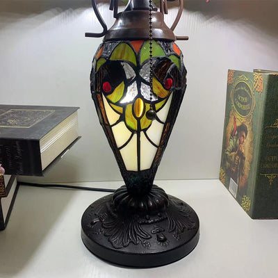 Tiffany Exquisite European Style Stained Glass 3-Light Table Lamp