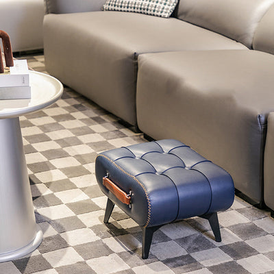 Tabouret de pied portable moderne en similicuir capitonné de luxe pour salon 