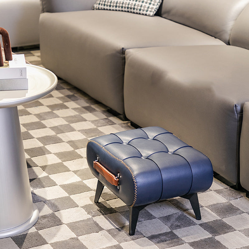 Tabouret de pied portable moderne en similicuir capitonné de luxe pour salon 