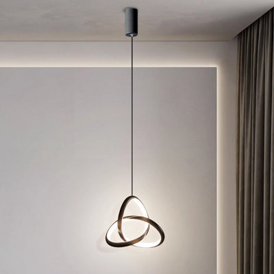 Moderne Nordic Aluminium Eisen Silica Geometrische Verflochten Ring LED Pendelleuchte Für 