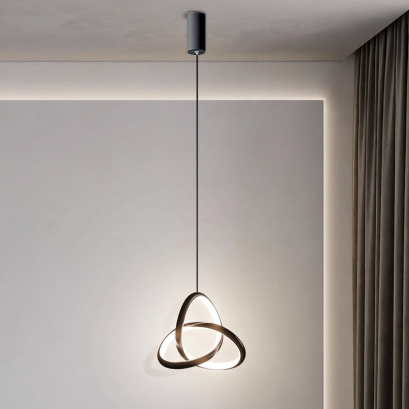 Moderne Nordic Aluminium Eisen Silica Geometrische Verflochten Ring LED Pendelleuchte Für 