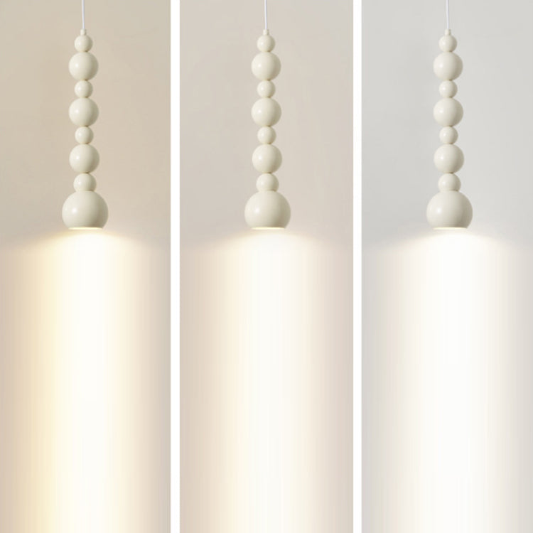 Zeitgenössische nordische cremeweiße Kürbis-Pendelleuchte mit 1 Licht für das Wohnzimmer 