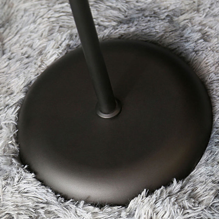 Lámpara de pie de hierro minimalista moderna de medio círculo con 2 luces para sala de estar 