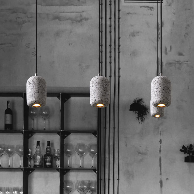 Luz colgante LED de cemento cilíndrico minimalista industrial escandinavo 