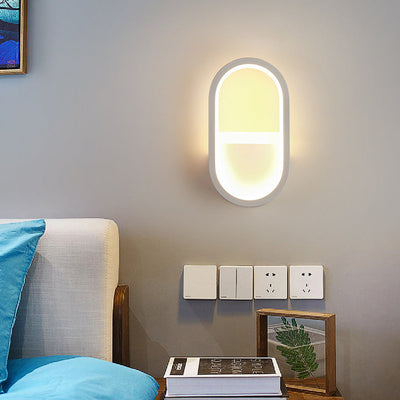 Moderne minimalistische Eisen Silikon elliptische Kreisbogen LED Wandleuchte Lampe für Schlafzimmer 