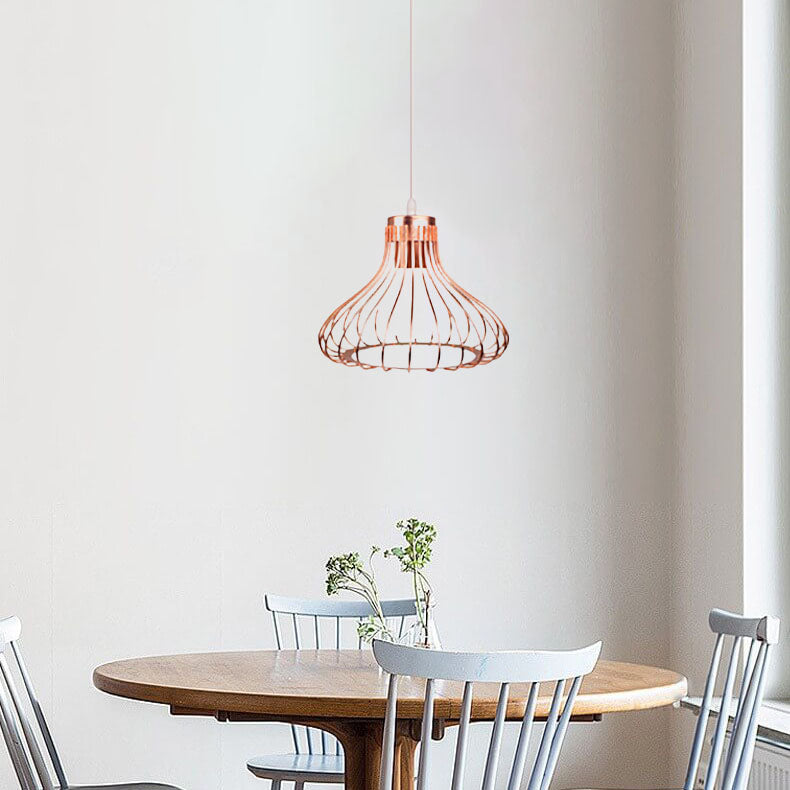 Zeitgenössische Nordic Line Kürbis Eisen 1/3 Licht Insel Licht Kronleuchter für Esszimmer 