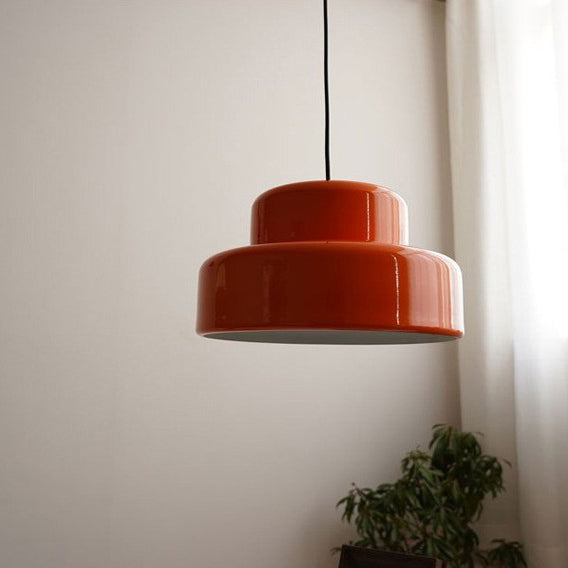 Contemporary Scandinavian Double Round Iron 1-Light Pendant Light For Living Room