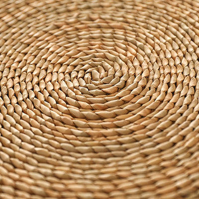 Contemporary Creative Round Cattail Fabric Low Stool For Living Room
