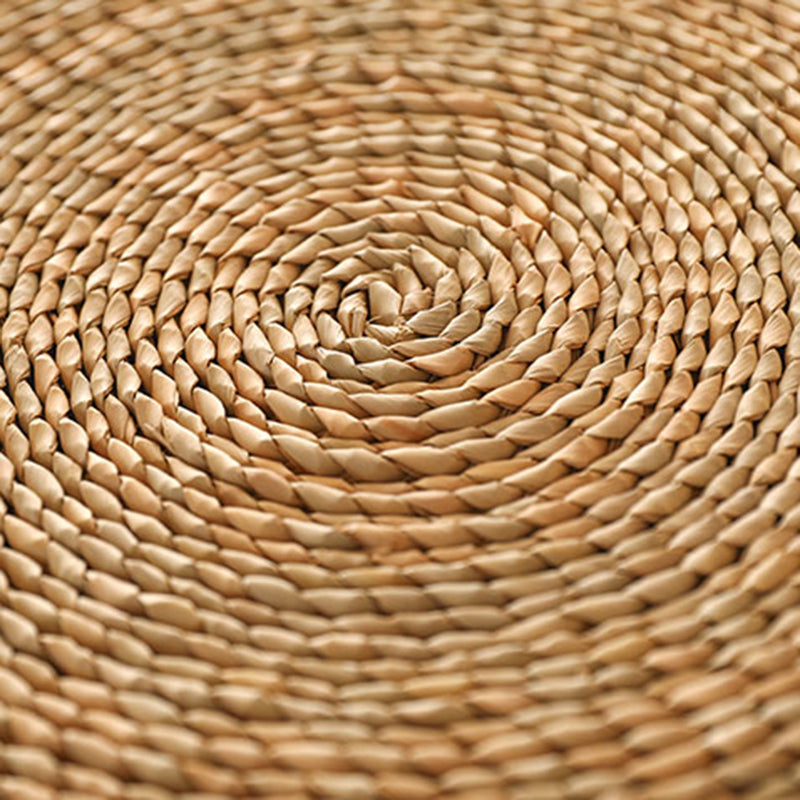 Contemporary Creative Round Cattail Fabric Low Stool For Living Room