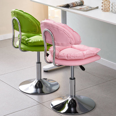 Moderner minimalistischer quadratischer Kissenleder-Metall-Barhocker mit Rückenlehne, höhenverstellbar für Esszimmer 