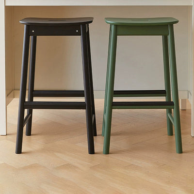 Reposapiés de taburete de bar rectangular de madera nórdica contemporánea para cocina 